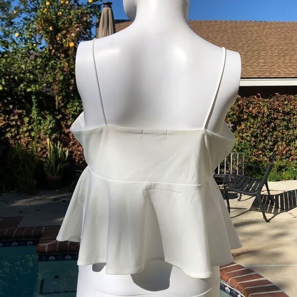 Leith White Peplum Tank Sz L - Picture 6 of 11